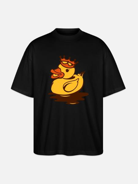 Eine Gummiente mit Krone - Stanley/Stella Oversized Unisex Bio T-Shirt Blaster 2.0 - Schwarz