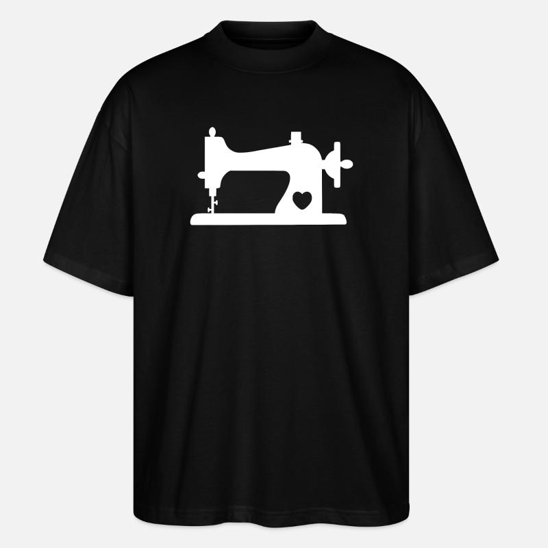 Machine à coudre avec coeur - T-shirt bio Blaster 2.0 coupe oversize Stanley/Stella Unisexe - noir