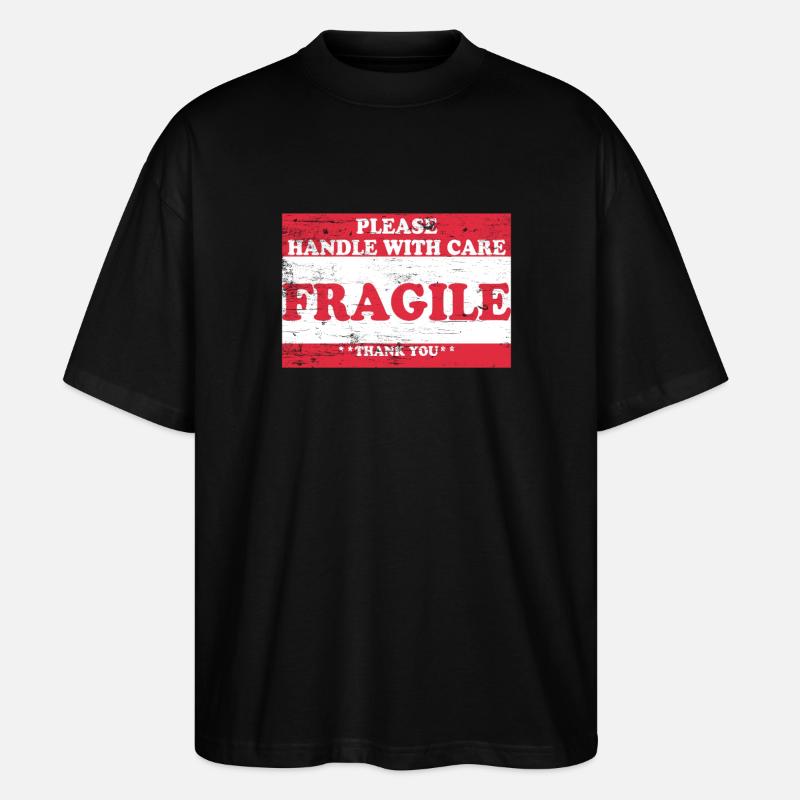 Handle With Care / Valuable Content / Mindfulness - Stanley/Stella Oversized Unisex Organic T-shirt Blaster 2.0 - black