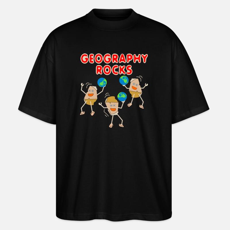 Three Geography Rocks - Stanley/Stella Oversized Unisex Bio T-Shirt Blaster 2.0 - Schwarz