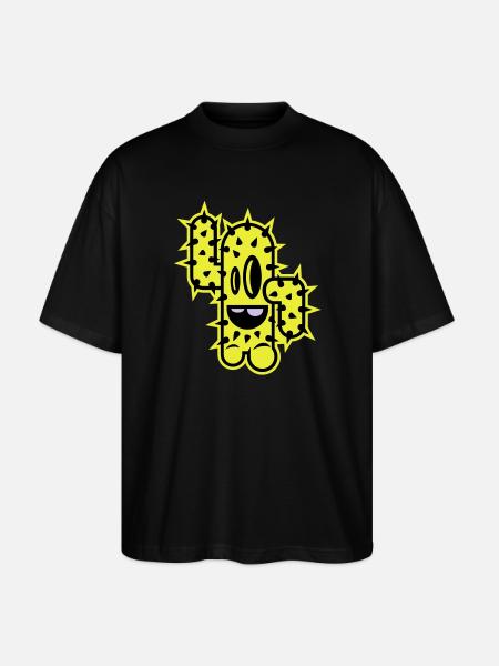 cactus high five comic - Stanley/Stella Oversized Unisex Organic T-shirt Blaster 2.0 - black