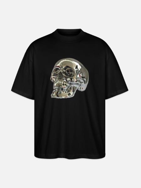 Crâne d'argent - T-shirt bio Blaster 2.0 coupe oversize Stanley/Stella Unisexe - noir