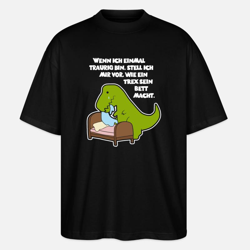 T-Rex at bed - Design - Stanley/Stella Oversized Unisex Organic T-shirt Blaster 2.0 - black