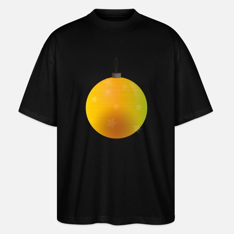 gelbliche Weihnachtskugel mit Sternen - Stanley/Stella Oversized Unisex Bio T-Shirt Blaster 2.0 - Schwarz