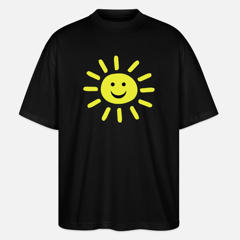 Smiley Summer Sun - Stanley/Stella Oversized Unisex Bio T-Shirt Blaster 2.0 - Schwarz