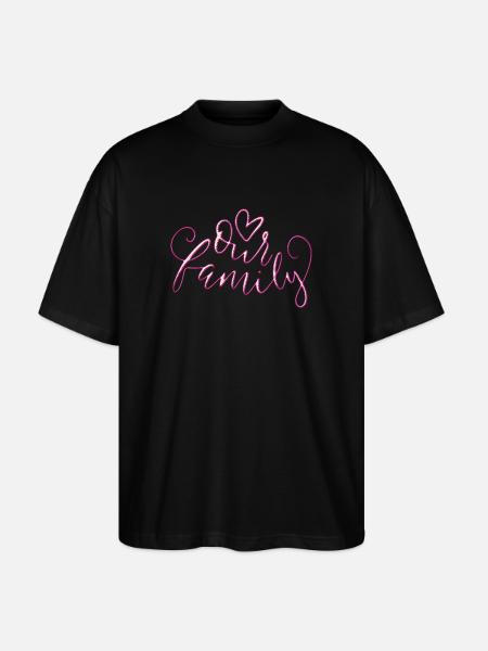 Our Family - Stanley/Stella Oversized Unisex Bio T-Shirt Blaster 2.0 - Schwarz