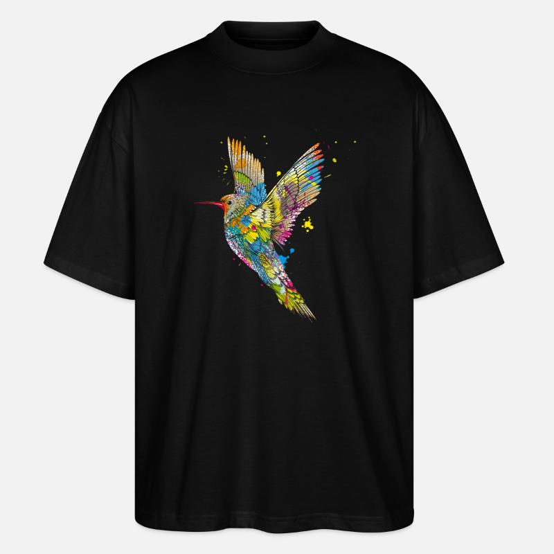 Kolibri Graffiti - Stanley/Stella Oversized Unisex Bio T-Shirt Blaster 2.0 - Schwarz