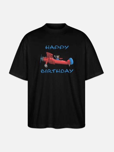 happy Birthday - Stanley/Stella Oversized Unisex Organic T-shirt Blaster 2.0 - black