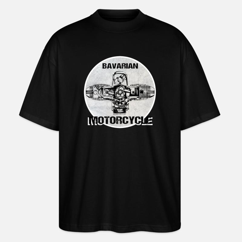 Bavarian Motorcycle boxer engine - Stanley/Stella Oversized Unisex Organic T-shirt Blaster 2.0 - black