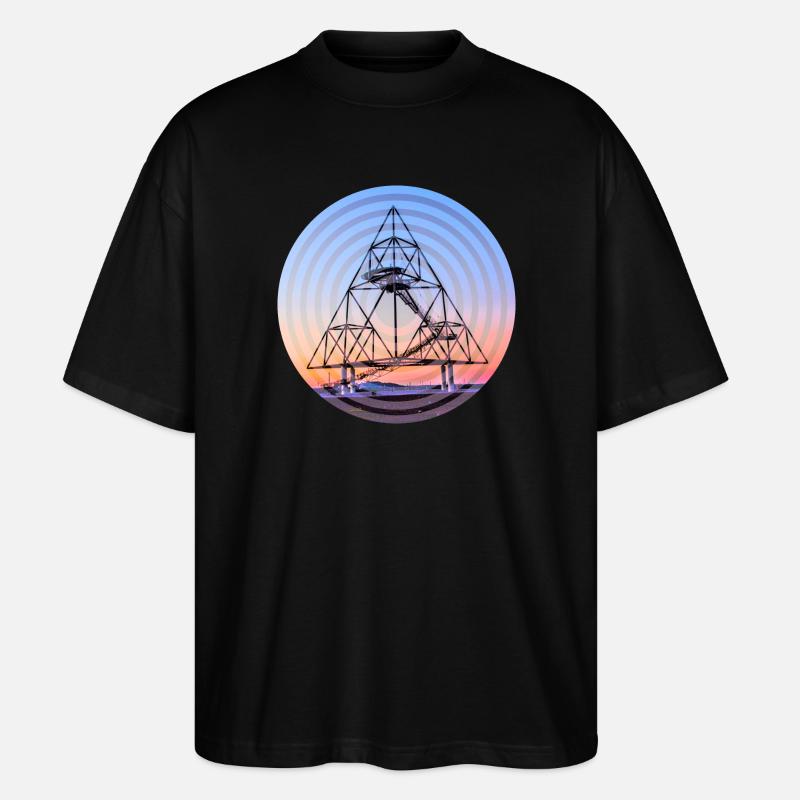 Tetraeder Kreise - Stanley/Stella Oversized Unisex Bio T-Shirt Blaster 2.0 - Schwarz