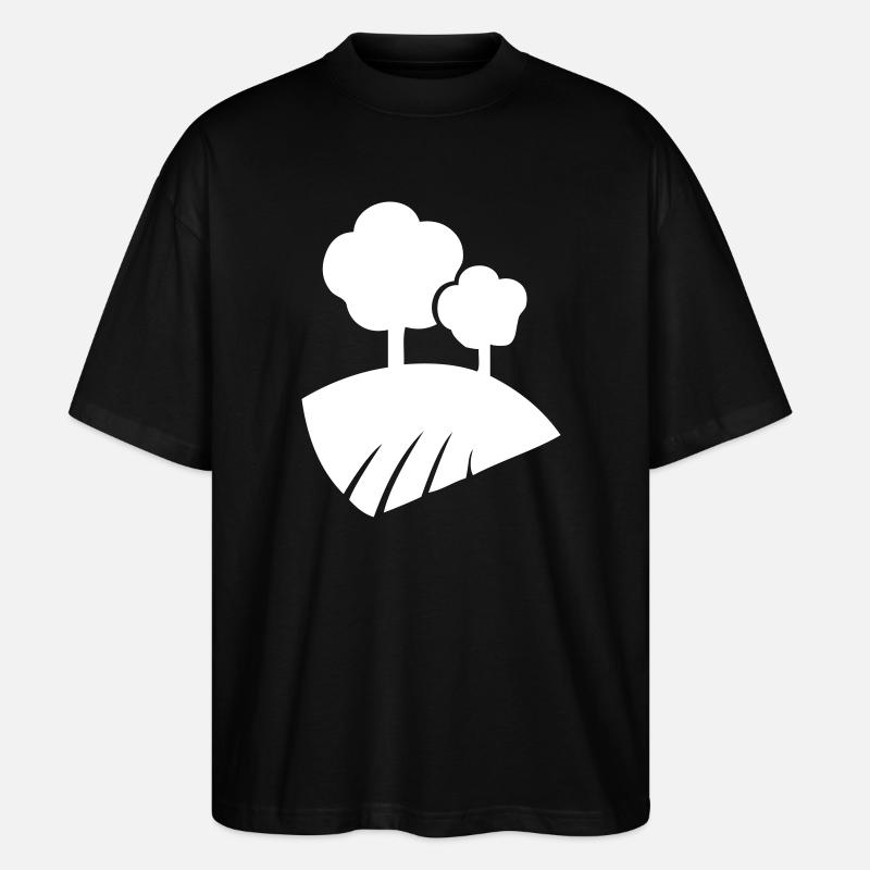Landschaft mit Bäumen - Stanley/Stella Oversized Unisex Bio T-Shirt Blaster 2.0 - Schwarz