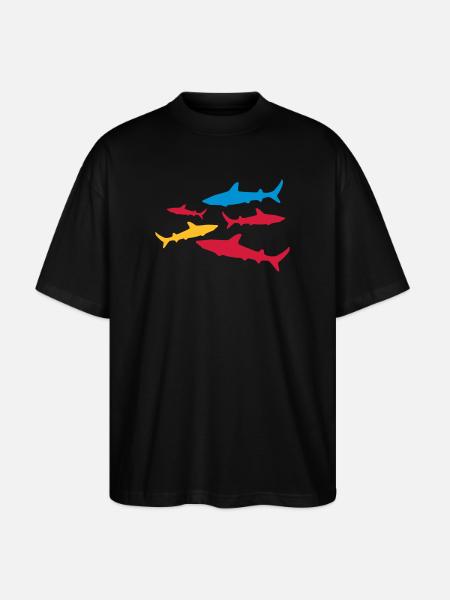 shark - Stanley/Stella Oversized Unisex Organic T-shirt Blaster 2.0 - black