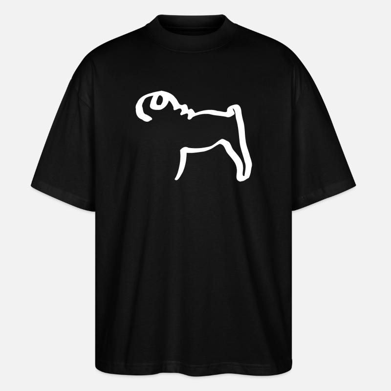 Line Pug - Stanley/Stella Oversized Unisex Organic T-shirt Blaster 2.0 - black