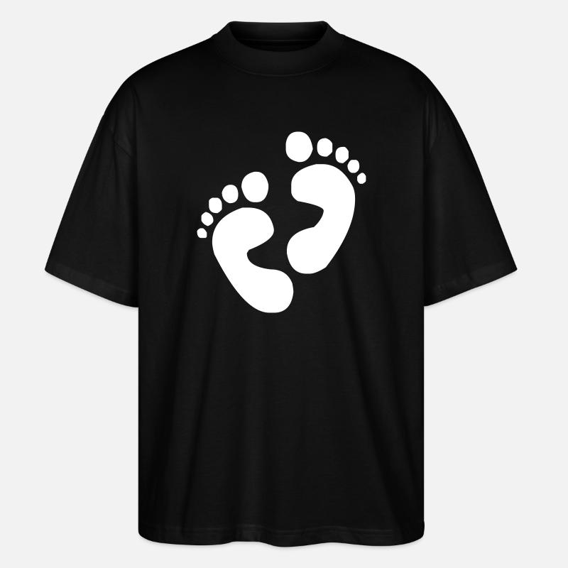 Empreintes de pas pieds - T-shirt bio Blaster 2.0 coupe oversize Stanley/Stella Unisexe - noir