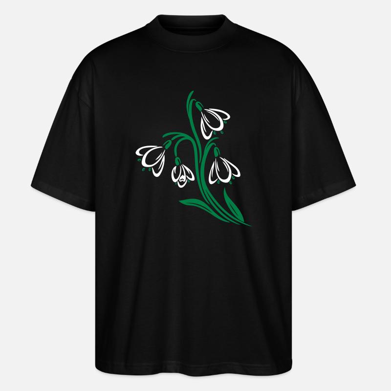 Perce-neige printemps fleurs printemps fleurs - T-shirt bio Blaster 2.0 coupe oversize Stanley/Stella Unisexe - noir