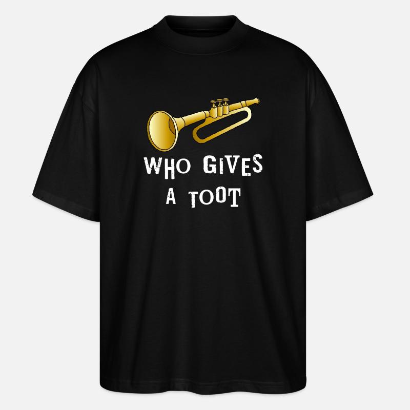Trompete Toot weißer Text - Stanley/Stella Oversized Unisex Bio T-Shirt Blaster 2.0 - Schwarz