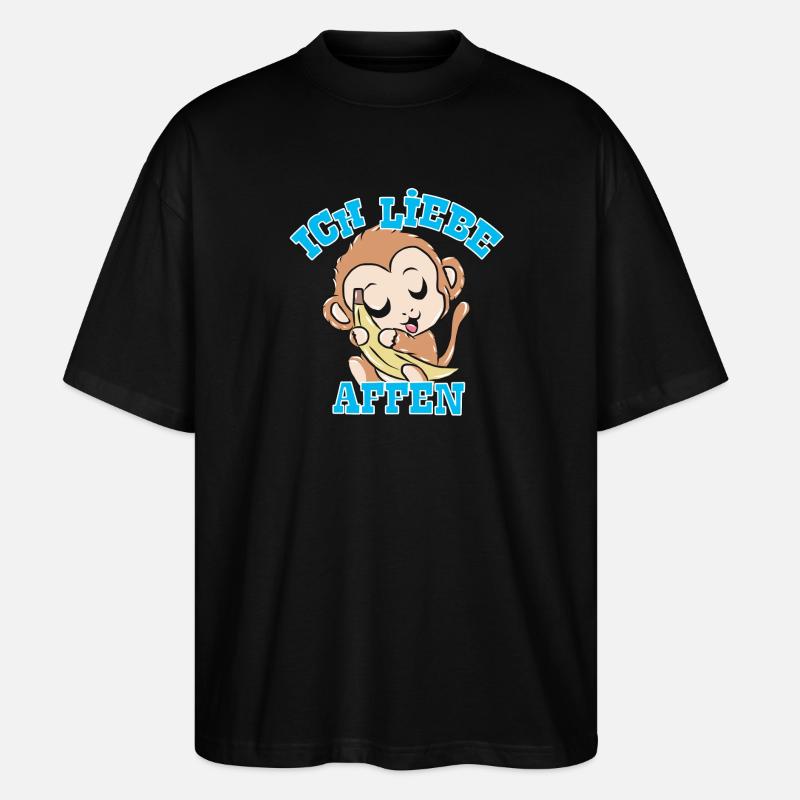 Affen - Stanley/Stella Oversized Unisex Bio T-Shirt Blaster 2.0 - Schwarz