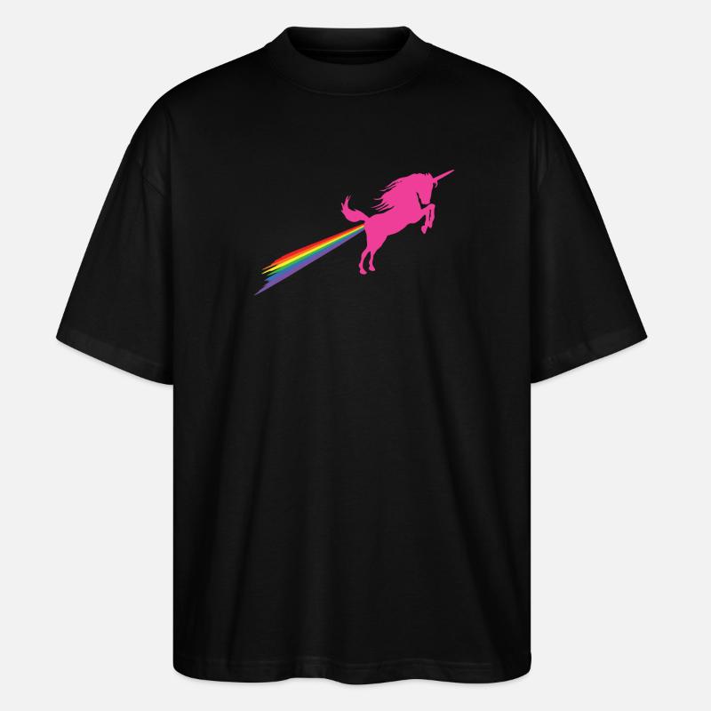 Einhorn Regenbogen Furz - Stanley/Stella Oversized Unisex Bio T-Shirt Blaster 2.0 - Schwarz