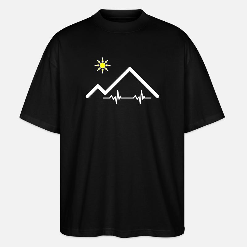 Pulsschlag der Berge - Stanley/Stella Oversized Unisex Bio T-Shirt Blaster 2.0 - Schwarz