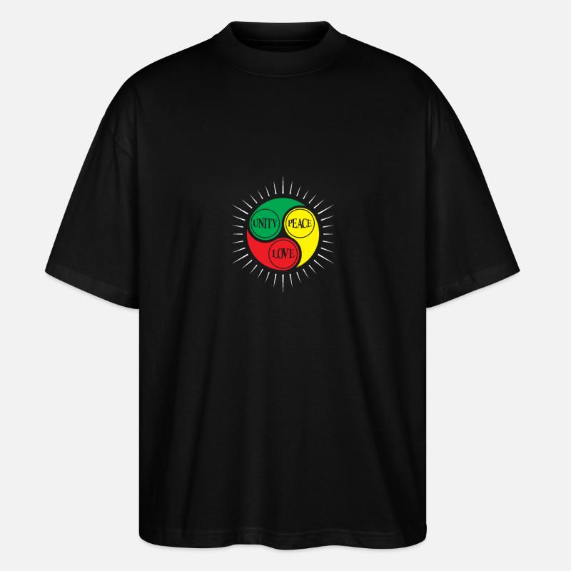Mind Peace Love Triad Circle - Stanley/Stella Oversized Unisex Bio T-Shirt Blaster 2.0 - Schwarz