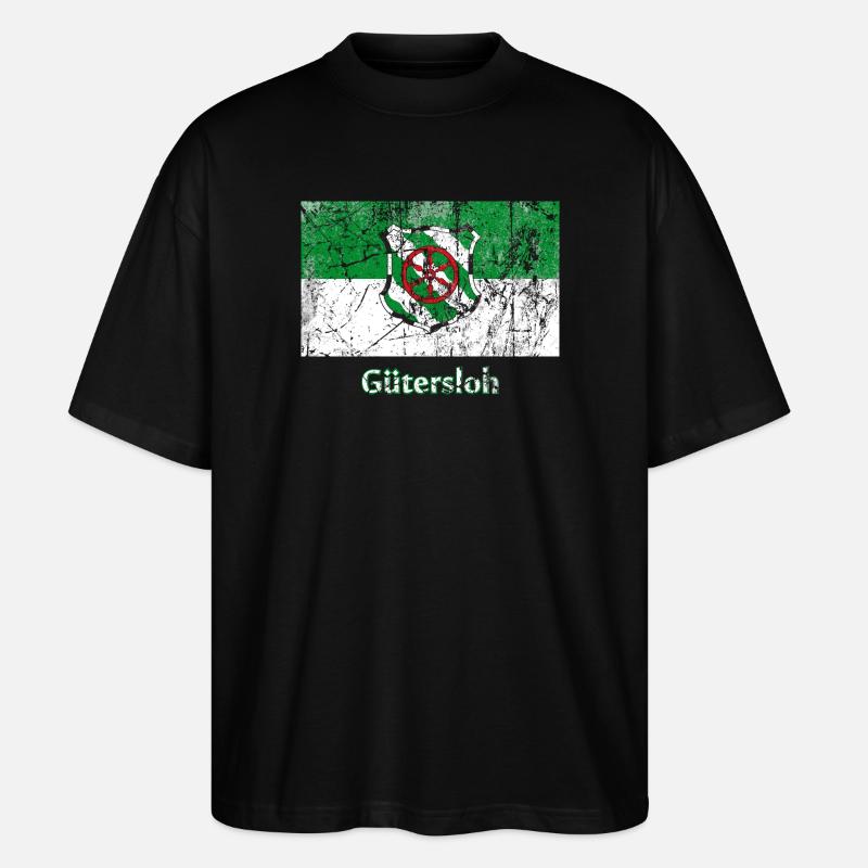 Flagge Gütersloh Stadtfahne Stadtfahne Drapeau - Stanley/Stella Oversized Unisex Bio T-Shirt Blaster 2.0 - Schwarz