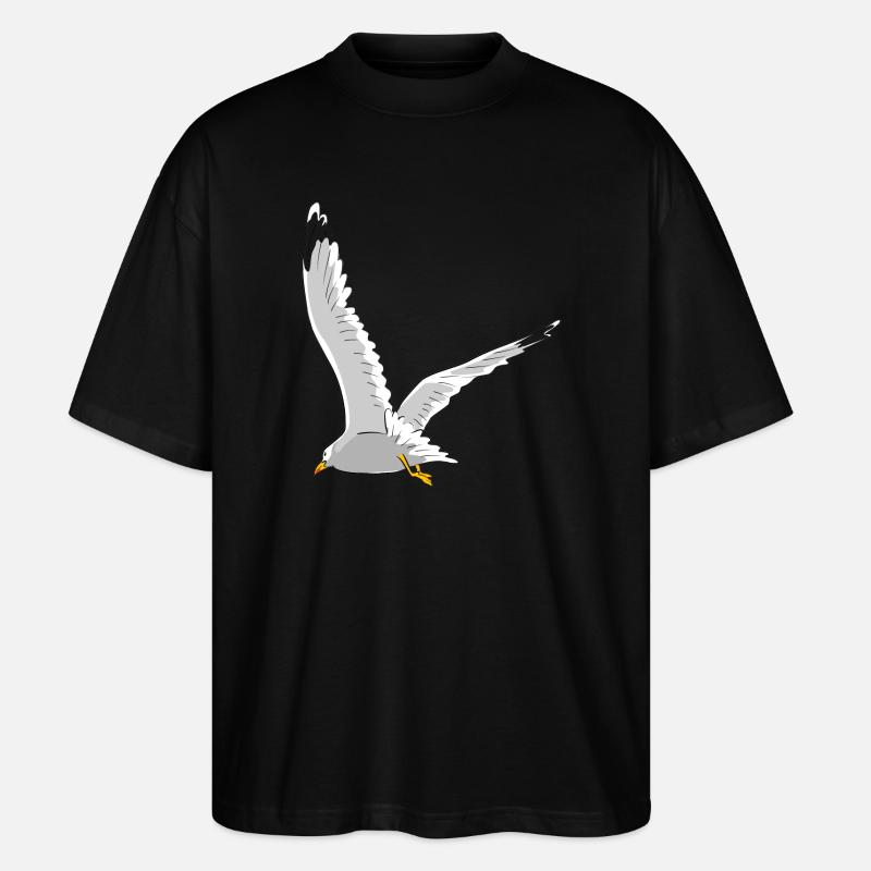 Möwe im Flug - Stanley/Stella Oversized Unisex Bio T-Shirt Blaster 2.0 - Schwarz