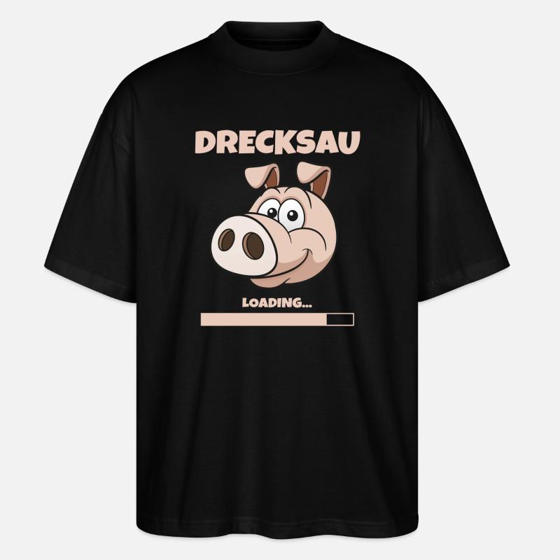 DRECKSAU - LOADING - Stanley/Stella Oversized Unisex Bio T-Shirt Blaster 2.0 - Schwarz