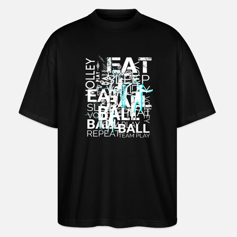 Art de texte de volleyball - T-shirt bio Blaster 2.0 coupe oversize Stanley/Stella Unisexe - noir