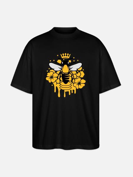A bee with a crown - Stanley/Stella Oversized Unisex Organic T-shirt Blaster 2.0 - black