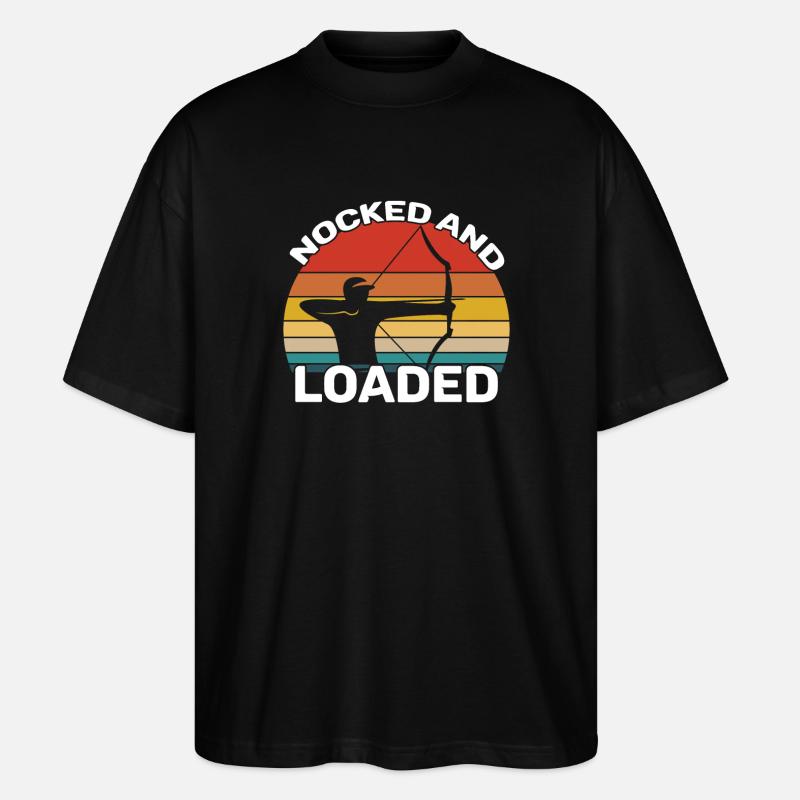 Bogenschießen - Nocked And Loaded - Stanley/Stella Oversized Unisex Bio T-Shirt Blaster 2.0 - Schwarz
