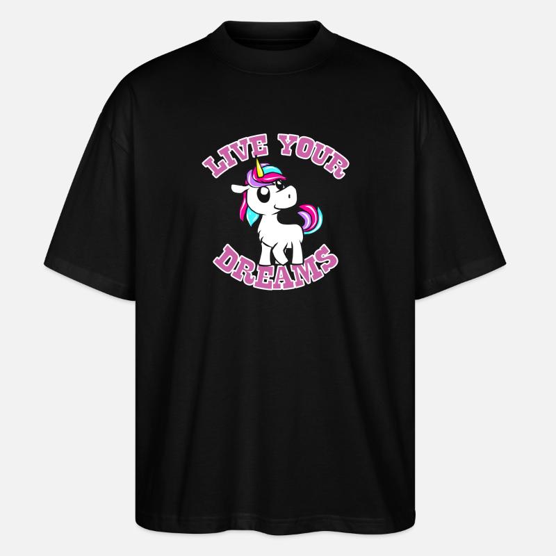 licorne - T-shirt bio Blaster 2.0 coupe oversize Stanley/Stella Unisexe - noir