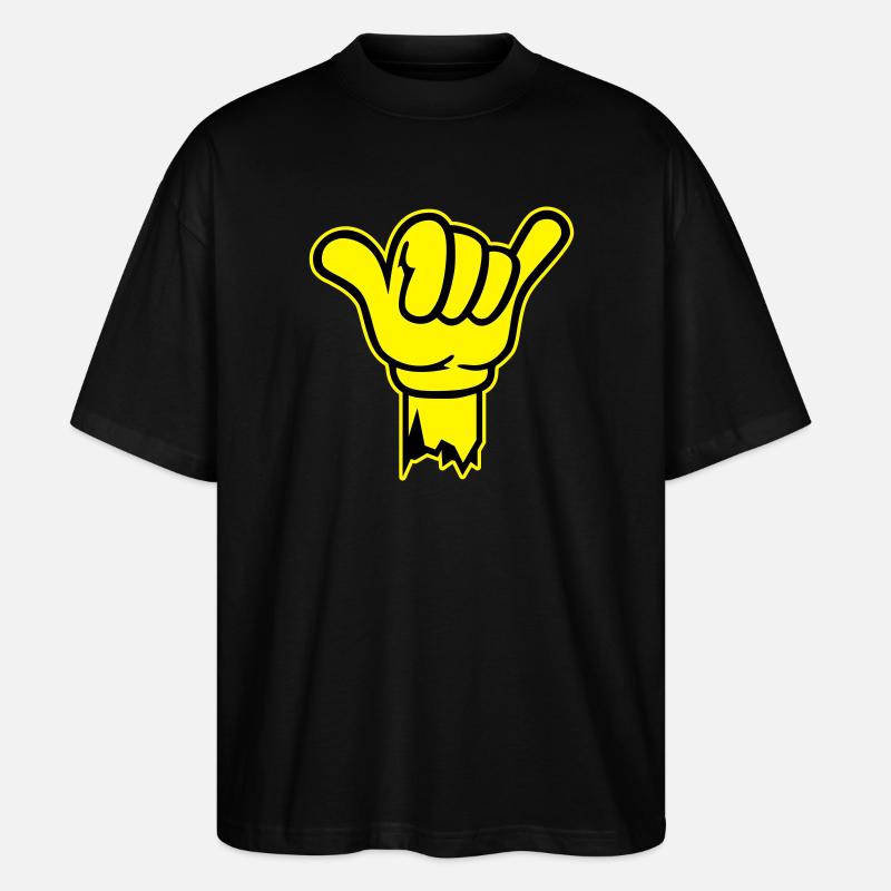 hand shaka finger - Stanley/Stella Oversized Unisex Bio T-Shirt Blaster 2.0 - Schwarz