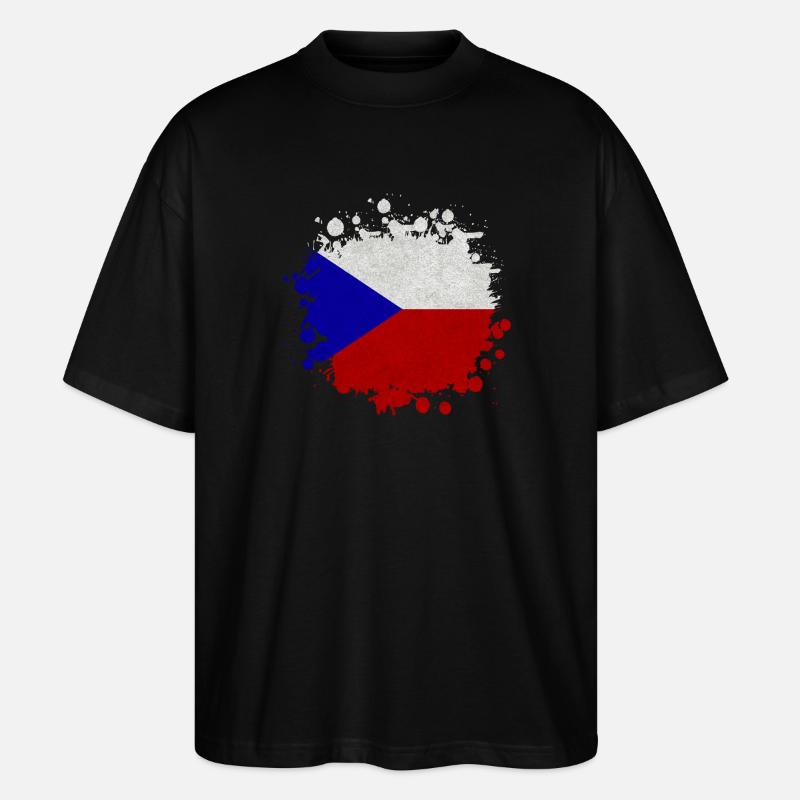 Tchéquie / Cadeau de Prague drapeau - T-shirt bio Blaster 2.0 coupe oversize Stanley/Stella Unisexe - noir