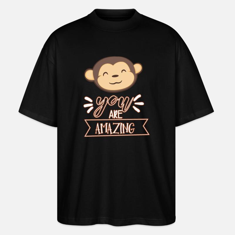 Affe - Stanley/Stella Oversized Unisex Bio T-Shirt Blaster 2.0 - Schwarz