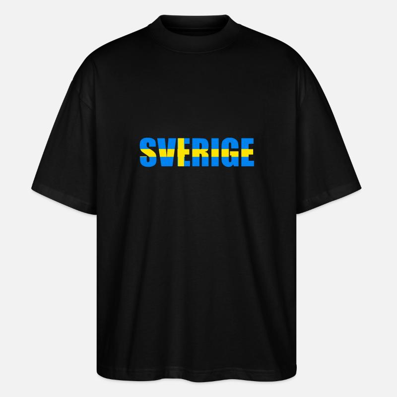 Schweden Flaggenbuchstaben - Stanley/Stella Oversized Unisex Bio T-Shirt Blaster 2.0 - Schwarz