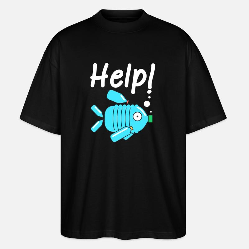 Plastic climate change environmental protection - Stanley/Stella Oversized Unisex Organic T-shirt Blaster 2.0 - black