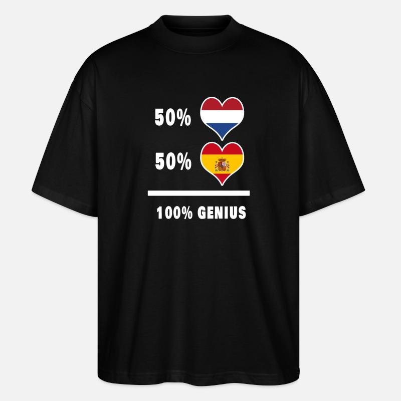 Pays-Bas et Espagne 100% Genial - T-shirt bio Blaster 2.0 coupe oversize Stanley/Stella Unisexe - noir