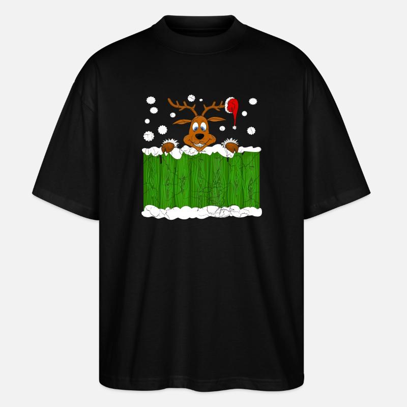 Rennes de Noël - T-shirt bio Blaster 2.0 coupe oversize Stanley/Stella Unisexe - noir