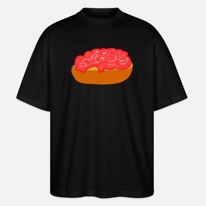 Mettbrötchen mit Zwiebeln - Stanley/Stella Oversized Unisex Bio T-Shirt Blaster 2.0 - Schwarz