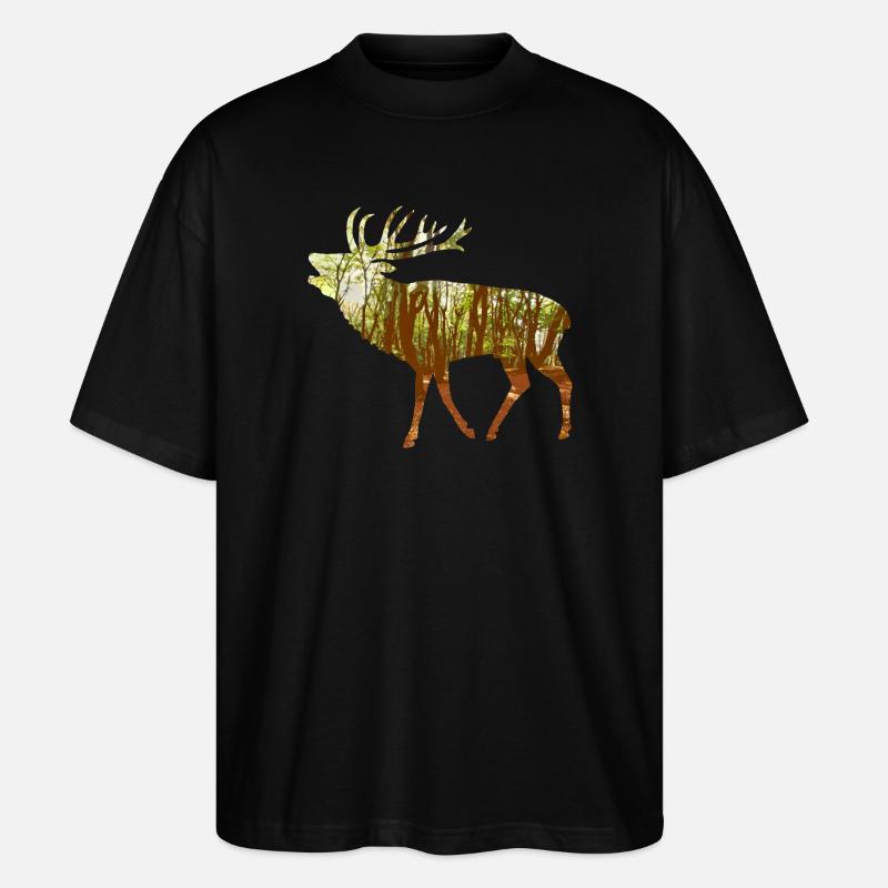 Röhrender Hirsch - Stanley/Stella Oversized Unisex Bio T-Shirt Blaster 2.0 - Schwarz