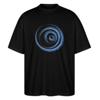 circle - Stanley/Stella Oversized Unisex Organic T-shirt Blaster 2.0 - black - Front - Alina (178cm) & Michal (187cm)