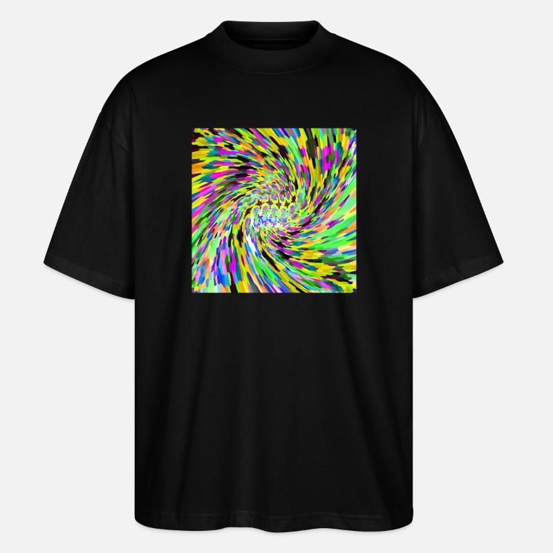 Vortex psychédélique - T-shirt bio Blaster 2.0 coupe oversize Stanley/Stella Unisexe - noir