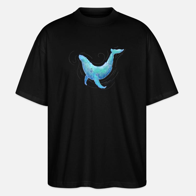 Humpback Whale - Stanley/Stella Oversized Unisex Bio T-Shirt Blaster 2.0 - Schwarz