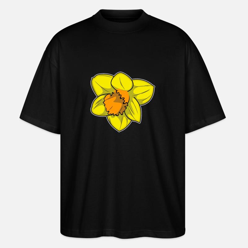 Jonquille vibrante aux teintes chaudes - T-shirt bio Blaster 2.0 coupe oversize Stanley/Stella Unisexe - noir