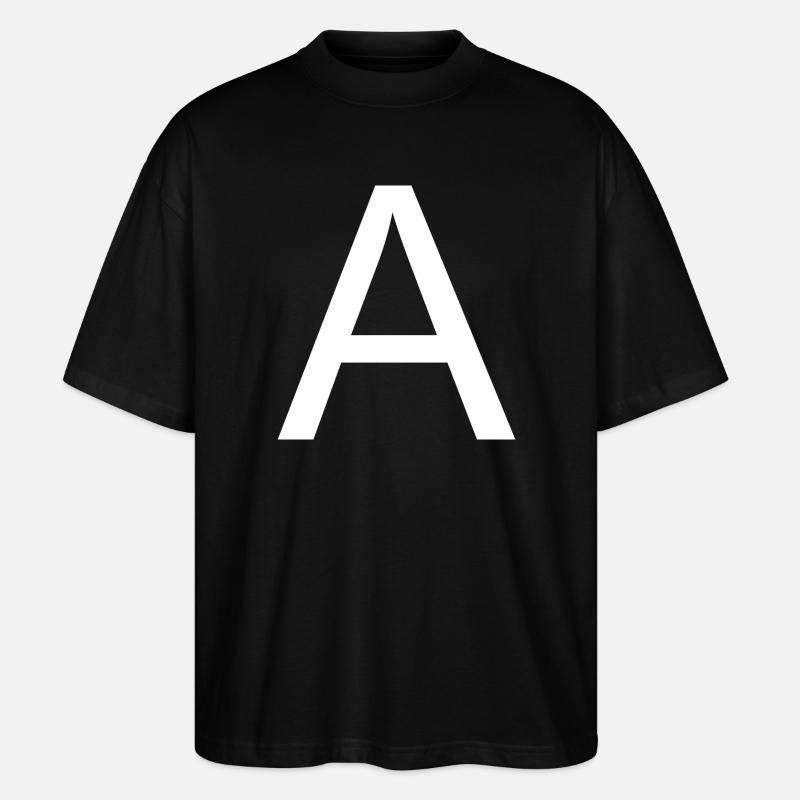 Buchstabe A - Stanley/Stella Oversized Unisex Bio T-Shirt Blaster 2.0 - Schwarz