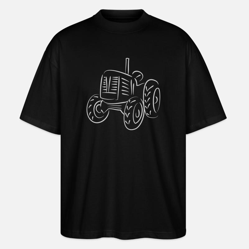 Tractor Drawing - Stanley/Stella Oversized Unisex Organic T-shirt Blaster 2.0 - black
