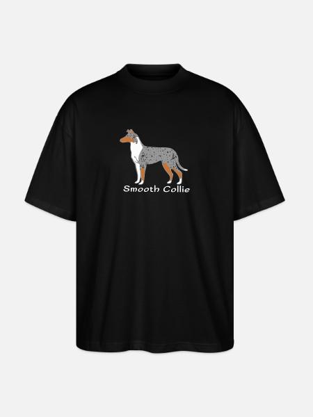 Smooth Collie blue-merle - Stanley/Stella Oversized Unisex Organic T-shirt Blaster 2.0 - black