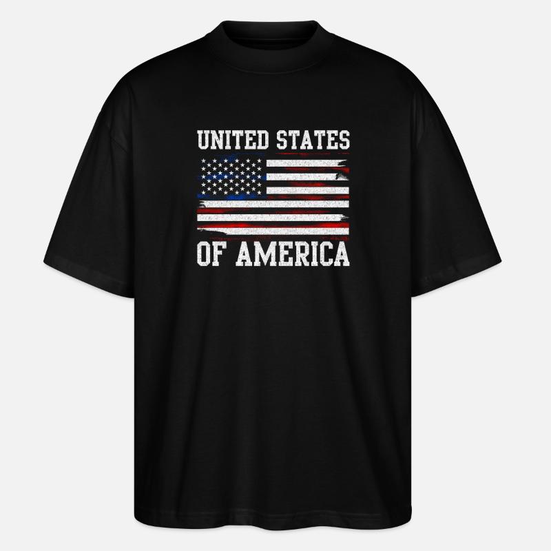 Notleidende US-Flagge - Stanley/Stella Oversized Unisex Bio T-Shirt Blaster 2.0 - Schwarz