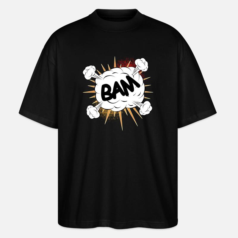 Bam comic fight cloud for your own texts & motifs - Stanley/Stella Oversized Unisex Organic T-shirt Blaster 2.0 - black