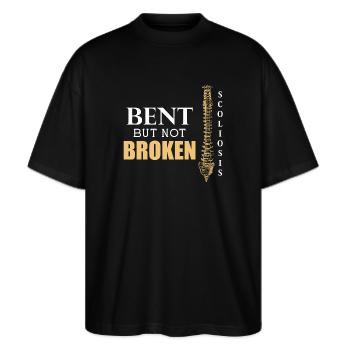 Scoliosis spine back illness gift - Stanley/Stella Oversized Unisex Organic T-shirt Blaster 2.0 - black - Front - Alina (178cm) & Michal (187cm)